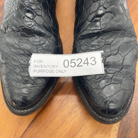 Vintage Custom Pre Ban Sea Turtle Mens 10D Black Western Cowboy Boots - Picture 13 of 13